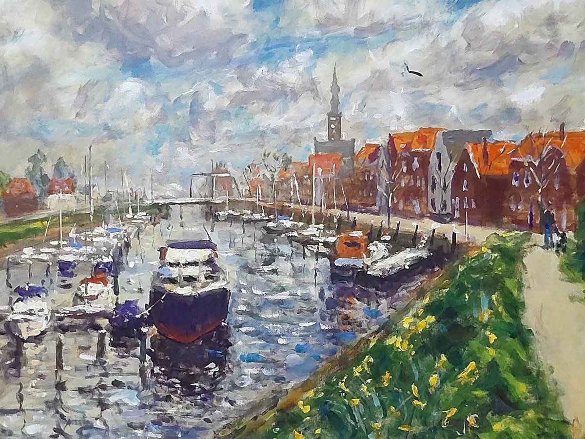  Boats And Houses By Dimitris Voyiazoglou, 20 X 17, Artwork For Sale On Artfinder