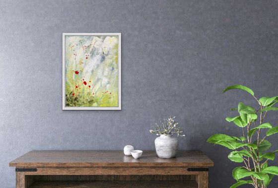 Jardin givré - Original abstract oil painting on canvas - One of a kind