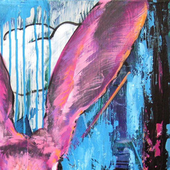 PINK BUNNY | ORIGINAL GICLÉE PRINT ON CANVAS