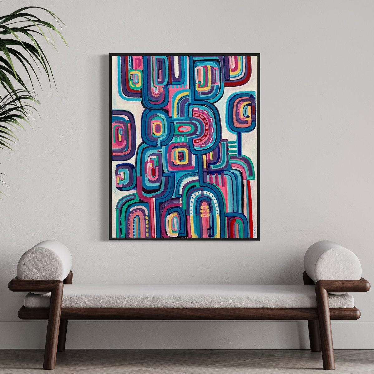 Abstract Painting By Samantha Malone, 31 X 39", Release, Original Artwork