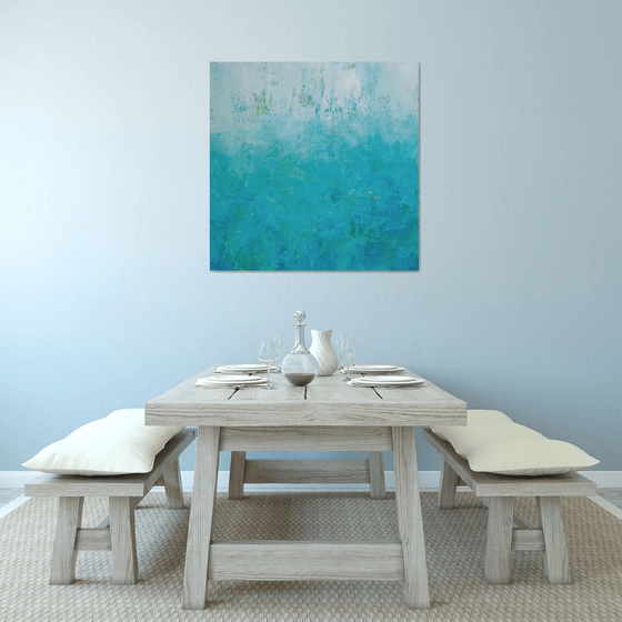 Aqua Seas 210719, minimalist abstract blue seascape