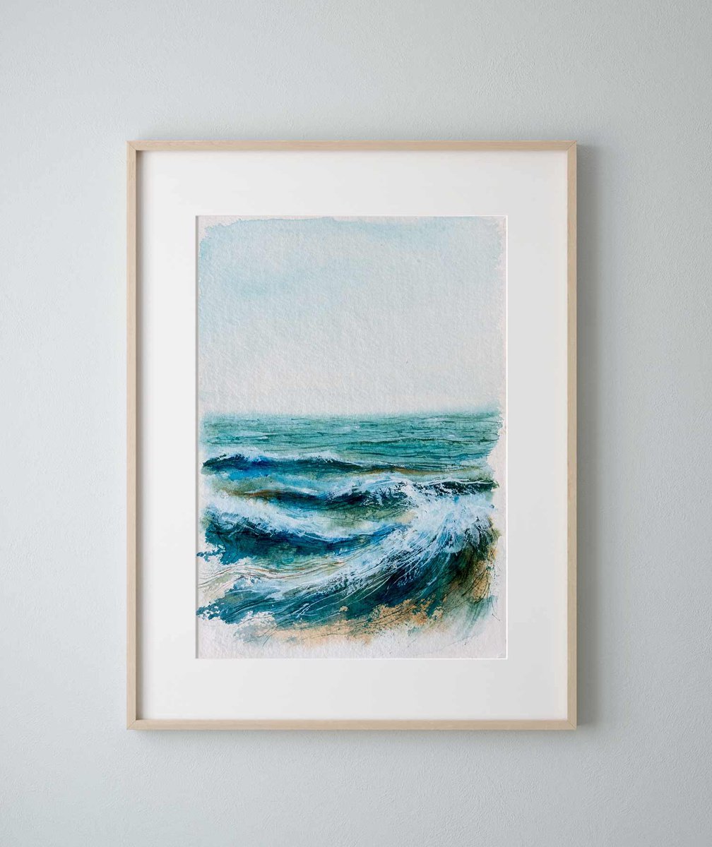 Ocean Diary from August 9th, 2019 mixed-media painting by Eve Devore