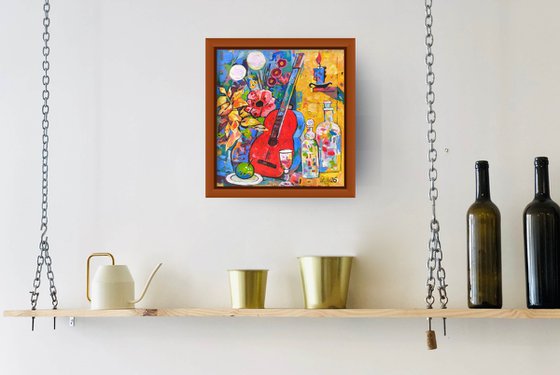 Still Life with Red Guitar