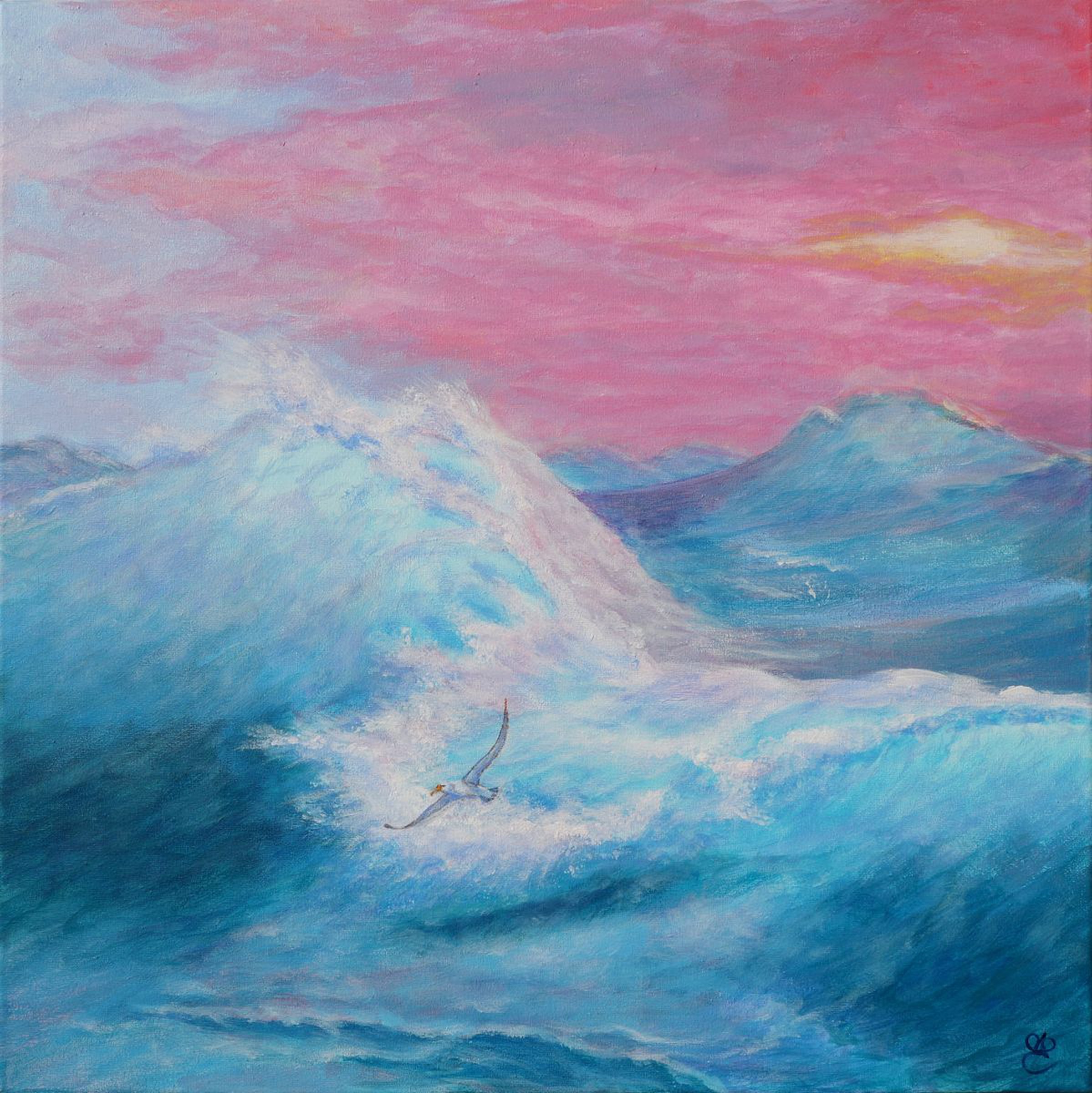 Lonely Albatross Over The Stormy Ocean 50 50 Artfinder