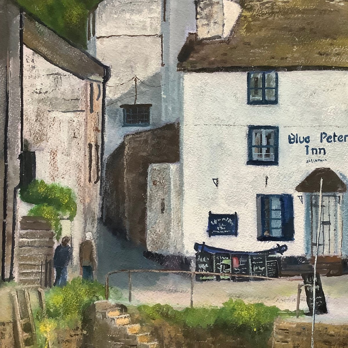 Impressionistic Landscape Watercolour By Darren Carey, 11 X 15, Blue Peter Inn, Cornwall., Original Artwork