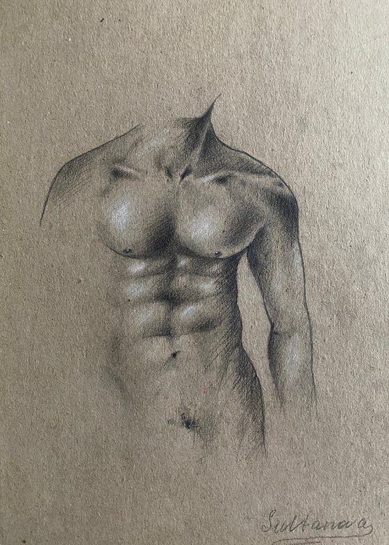 Topless man