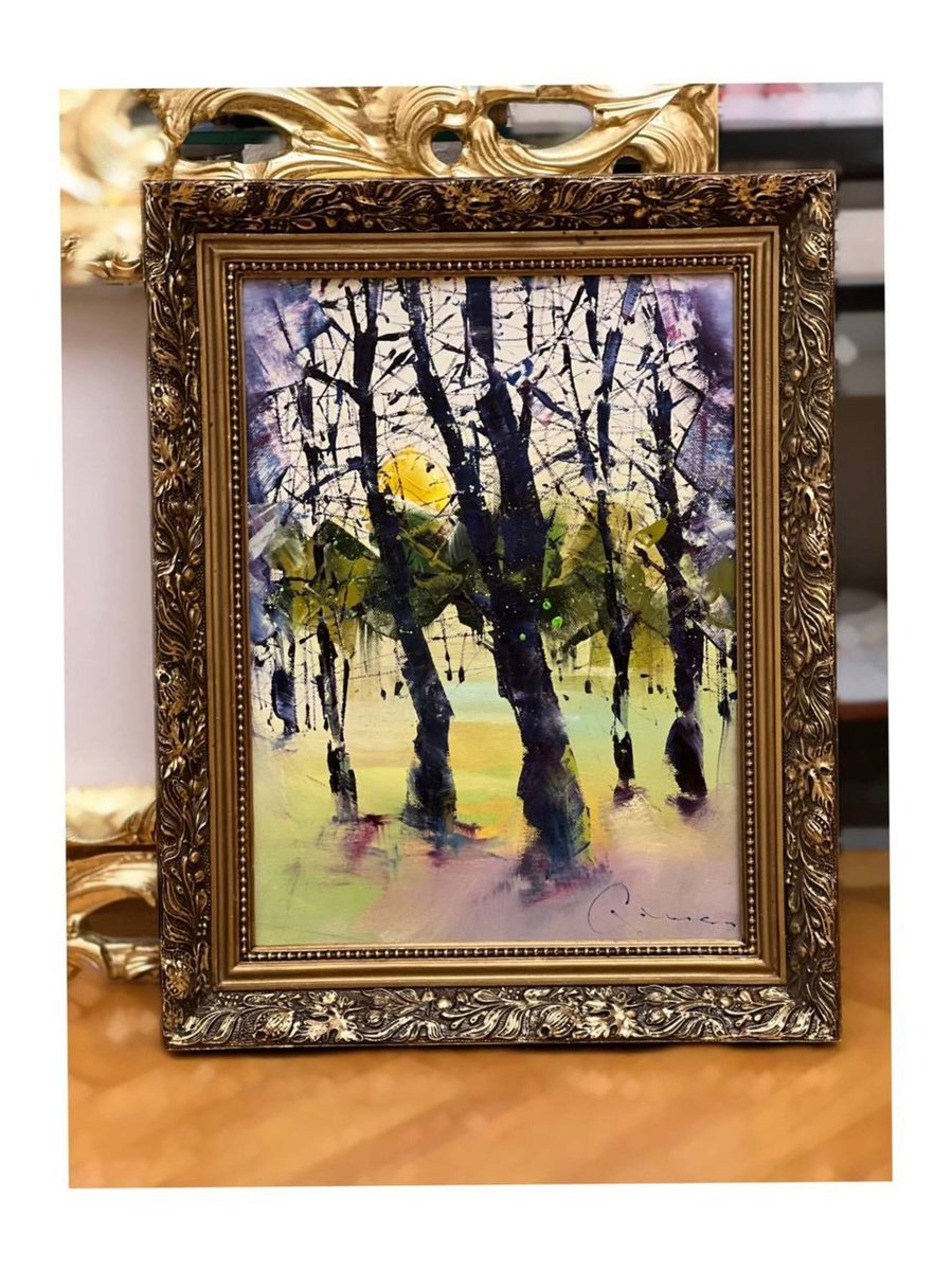 Cityscapes Oil Painting By Arman Allakhverdian, 12 X 16, Park Of Memory, Original Artwork