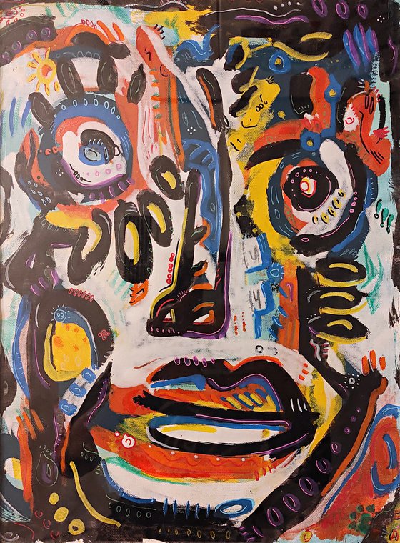 CRAZY FACE 30x40cm