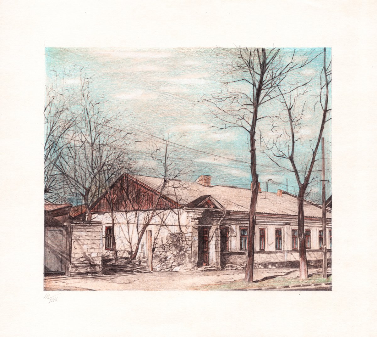 Photorealistic Cityscapes Drawing By Daria Maier, 13 X 11, City History In Architecture, Original Artwork