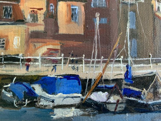 Oil painting of Blakeney Quay