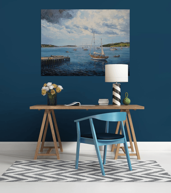 Morning sun on the Lunenburg bay (36x48x1.5")