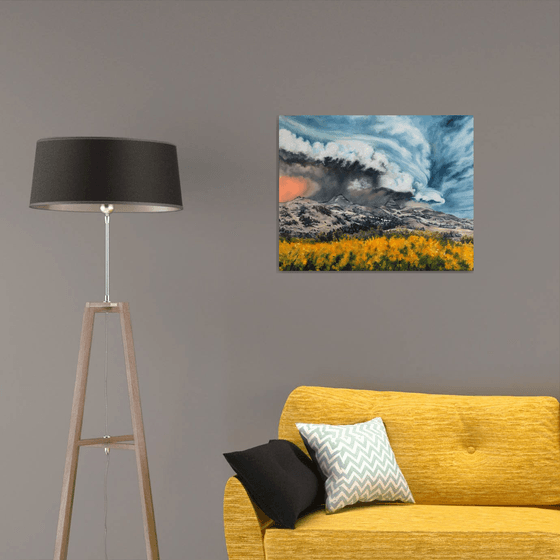 Landscape - Thunderstorms - "Storm Over the Killdeer Mountains"