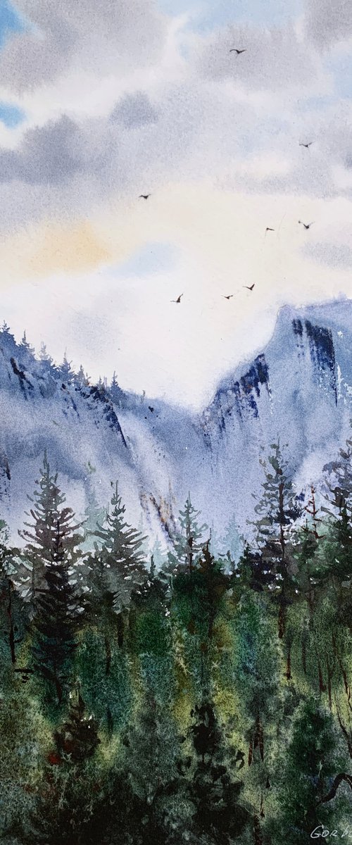 Forest and mountains by Eugenia Gorbacheva