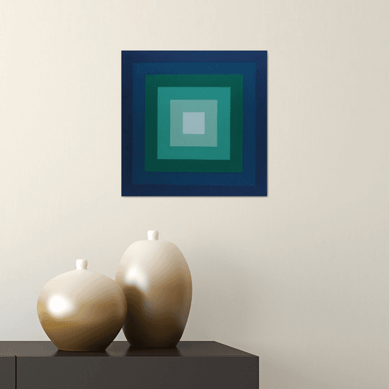 Concentric Squares - Blue Green