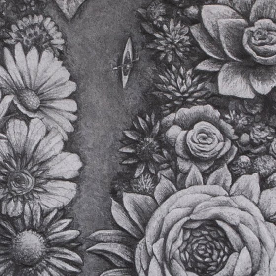 River of LIfe. Graphite Flowers Series