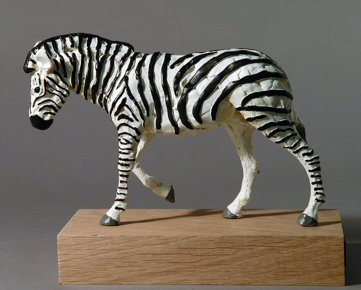 Expressive Animal Sculpture By Holly Bennett, 8 X 6, Zebra Iii, Original Artwork