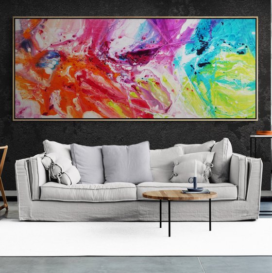 Colour Potion 240cm x 100cm Colourful Textured Abstract Art