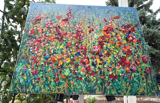 Wildflower Symphony Pollock Style Meadow