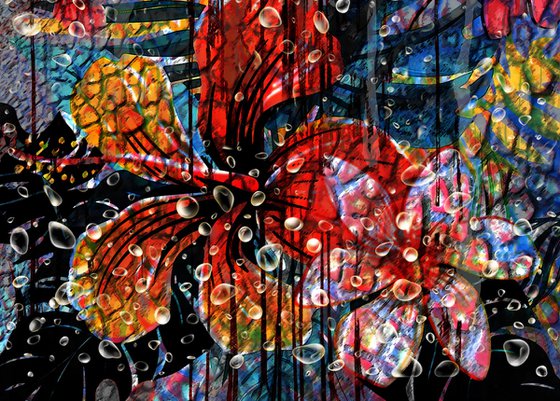 Tropical Flowers at Night