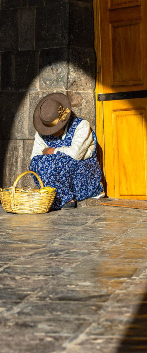 Cusco Street Seller A3 by Ben Robson Hull