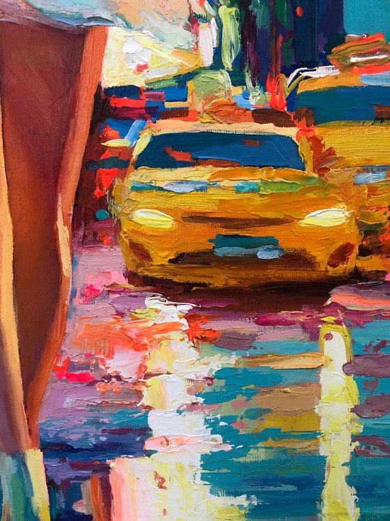 Wet streets of New York.