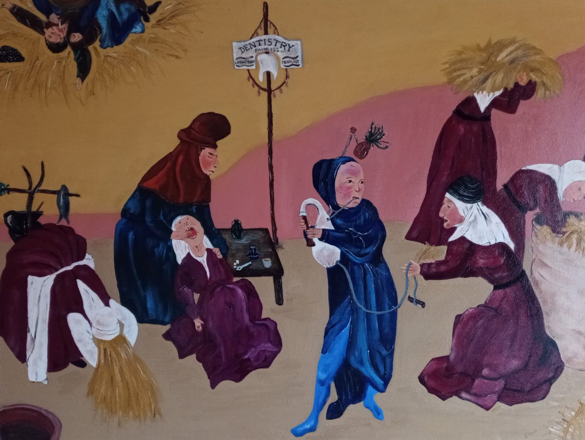 Impressionistic Portrait Oil Painting By Corinne Hamer, 32 X 24, The Haymaking Dentist, Original Artwork