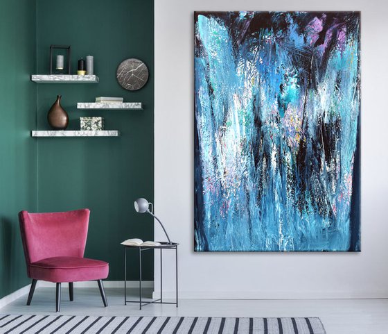 EXTRA LARGE 200X140 ABSTRACT PAINTING "Chopin Nocturnes"