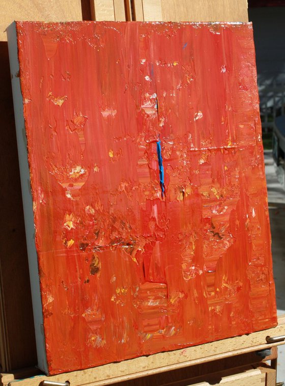 Little Red Blue Line Abstract