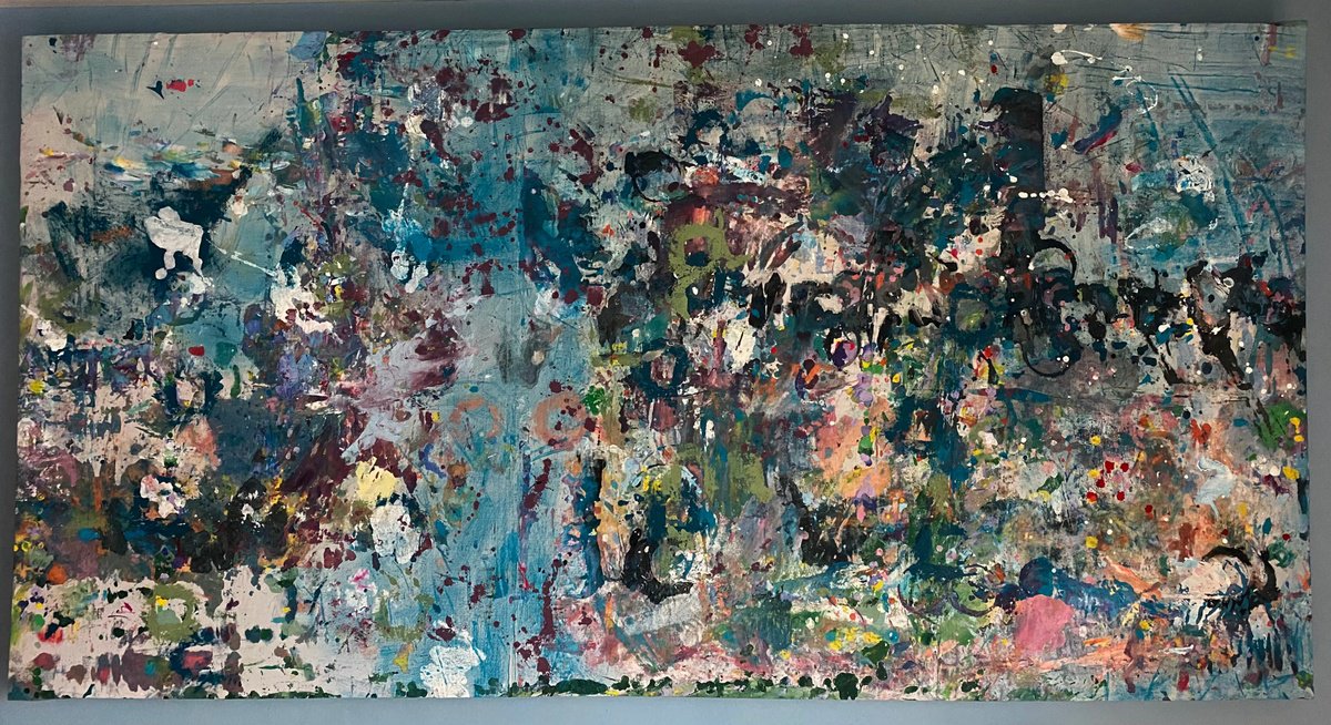 Expressive Abstract Painting By Stefano Pallara, 73 X 38", Shackle Free Bonds, Original Artwork