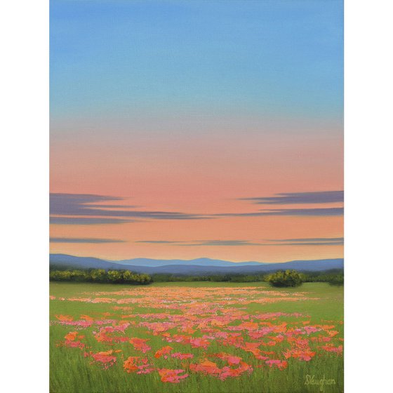 Sky Blush - Colorful Flower Field Landscape