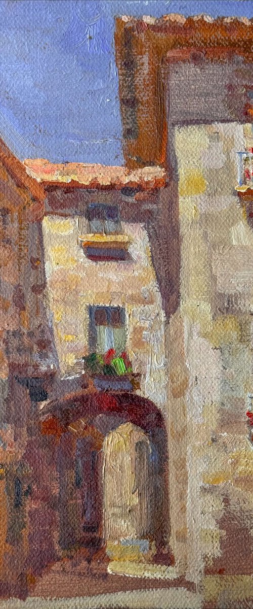 Sunlit Corner of Girona by Nataliia Nosyk
