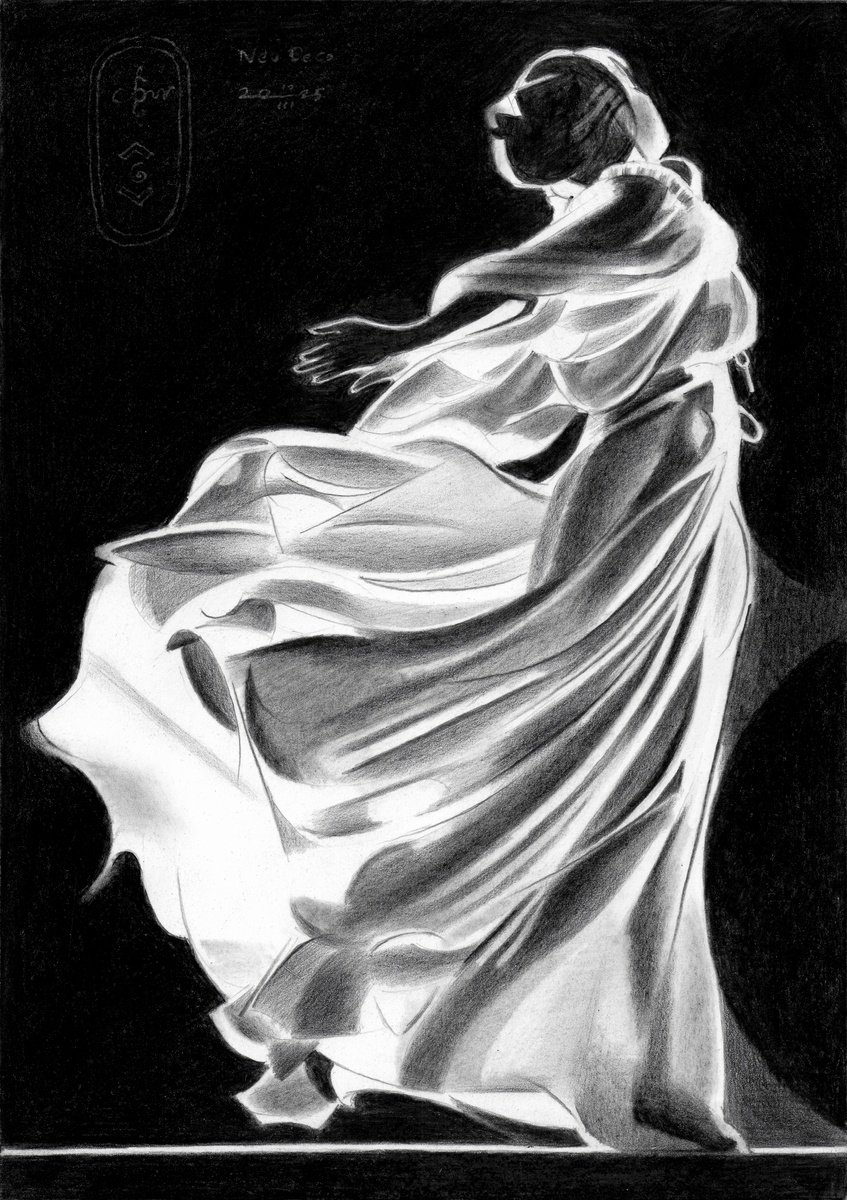 Geometric Portrait Pencil Drawing By Corne Akkers, 8 X 12, Neo Deco - 10-03-25, Original Artwork