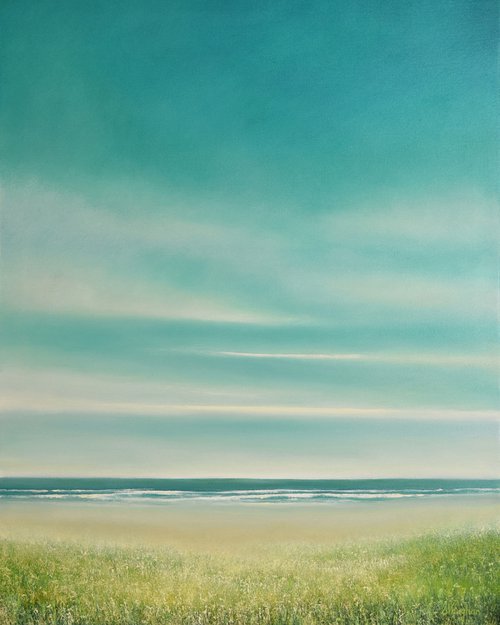 The Beach Beckons - Blue Sky Seascape by Suzanne Vaughan
