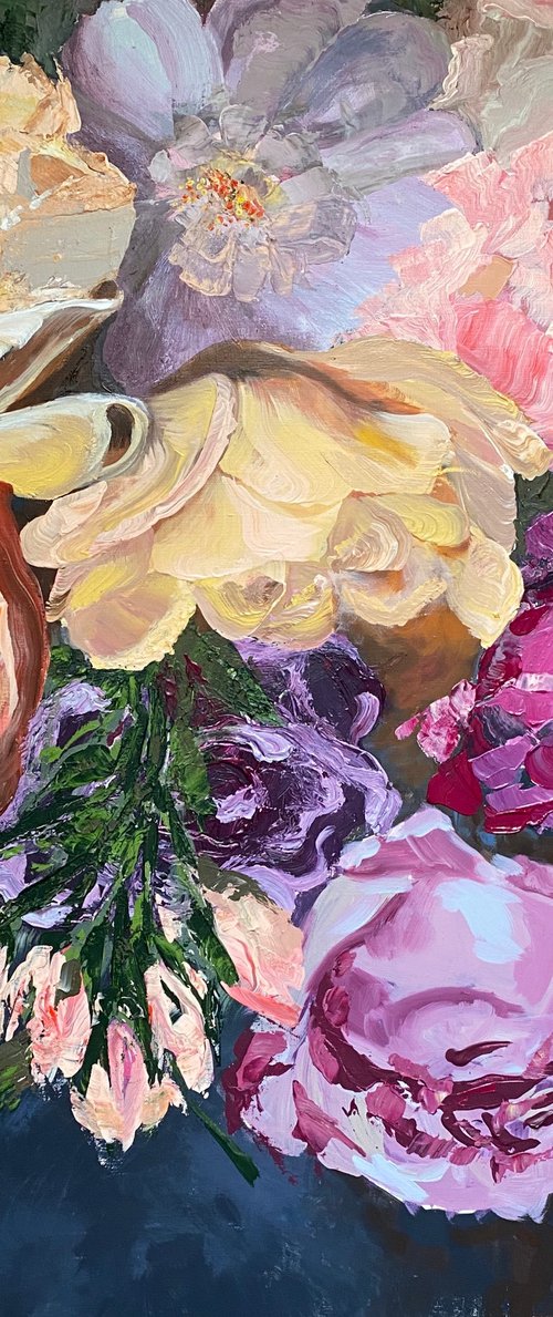 MAGIC FLOWERS - original painting on canvas by Oksana Petrova