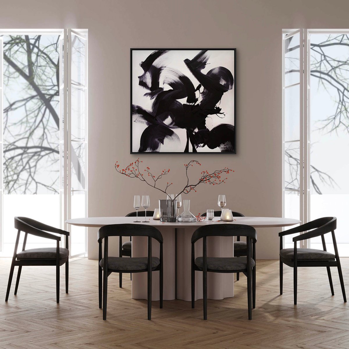 Expressive Abstract Acrylic Painting By Paresh Nrshinga Frsa, 40 X 40", Echoes Of Power, Original Artwork