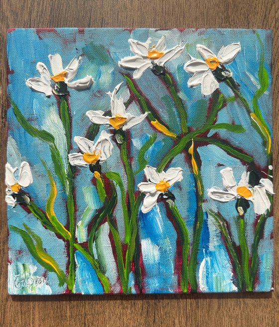 White modern flowers