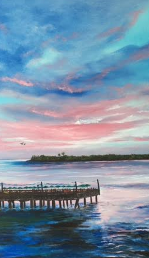 Sunset At Sunset Pier - Key West Florida by Lloyd Dobson