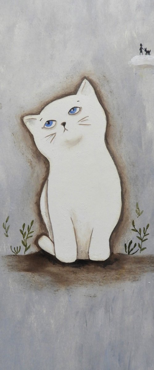 The little white cat by Silvia Beneforti