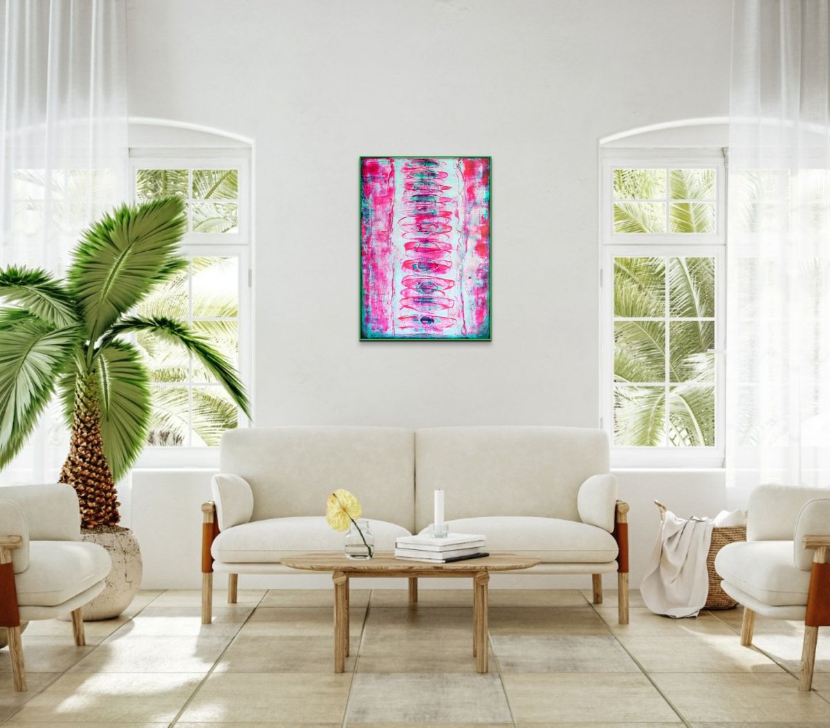 Expressive Abstract Painting By Elide Pizzini, 20 X 28, Leisurely, Original Artwork