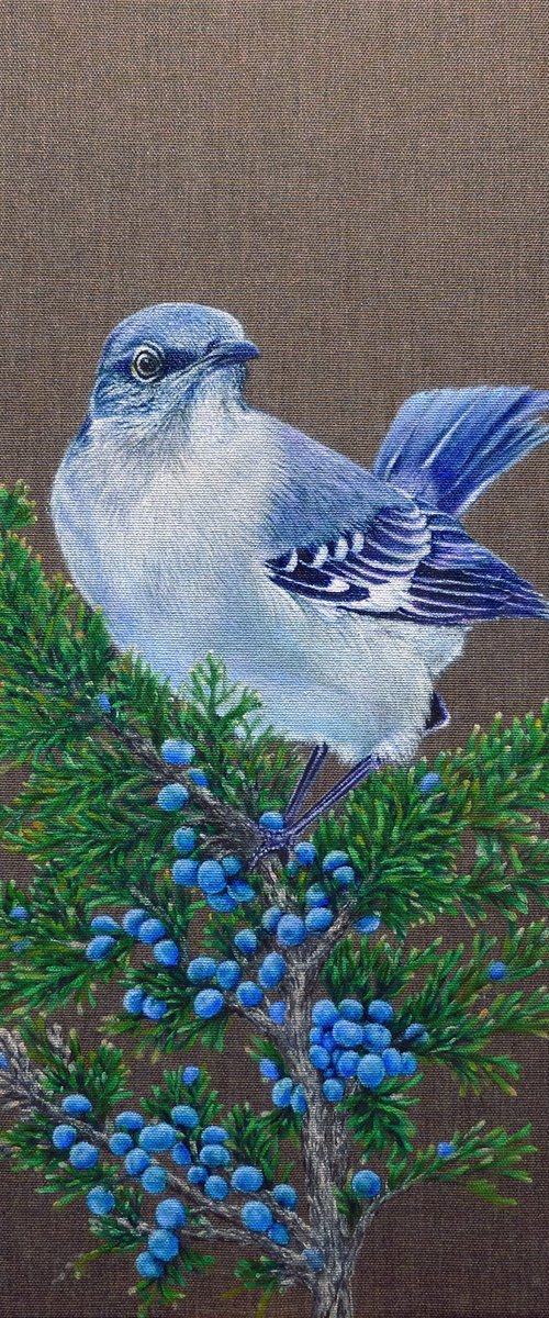 The Blue Bird on Juniper by Anastasia Woron