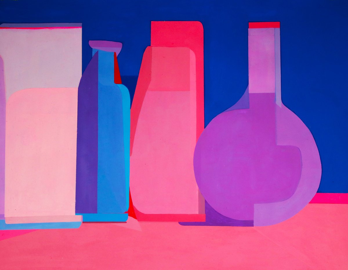 Impressionistic Still Life Acrylic Painting By Vast Swamp, 19 X 15", Gems, Original Artwork