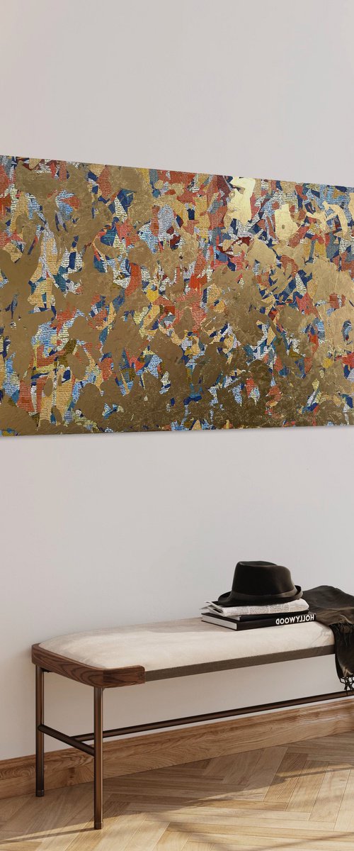 Metallic Wisdom - 152 x 76cm - mixed media on canvas by George Hall