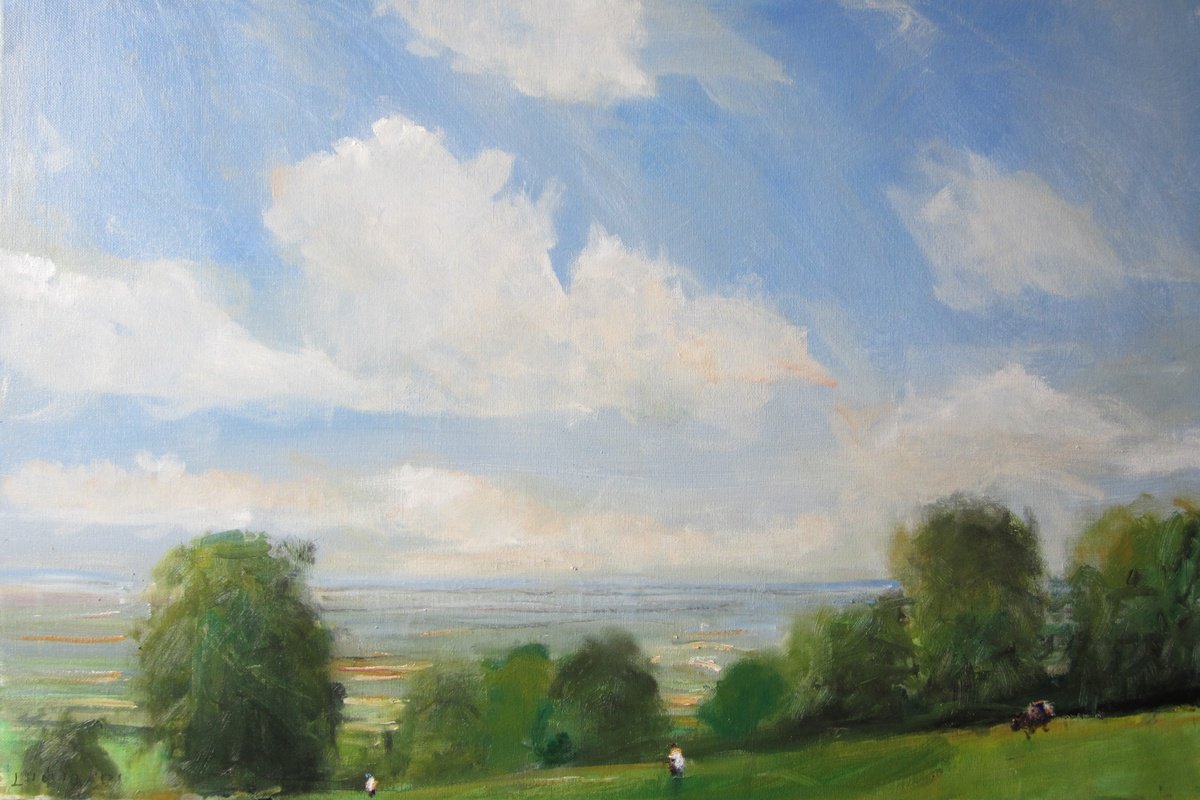 Impressionistic Landscape Oil Painting By Malcolm Ludvigsen, 30 X 20", Yorkshire Wolds, June 2, Original Artwork