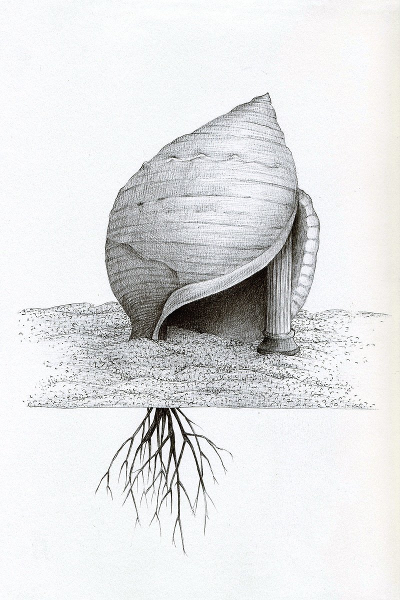 Surrealistic Cityscapes Ink Drawing By Andromachi Giannopoulou, 15 X 18, Indicisive, Original Artwork