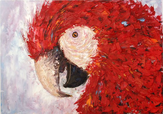 Parrot II THE PICTURE IS MADE WITH A PALETTE KNIFE / ORIGINAL PAINTING