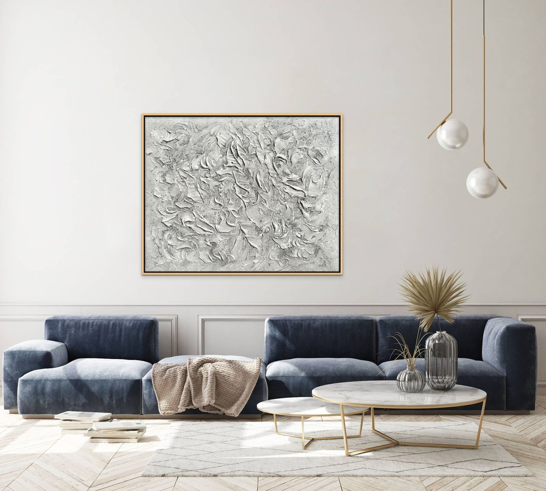 CERTAIN SECRETS. Abstract Gray, Silver Textured 3D Art CERTAIN SECRETS. Abstract Gray, Silver Textured 3D Art