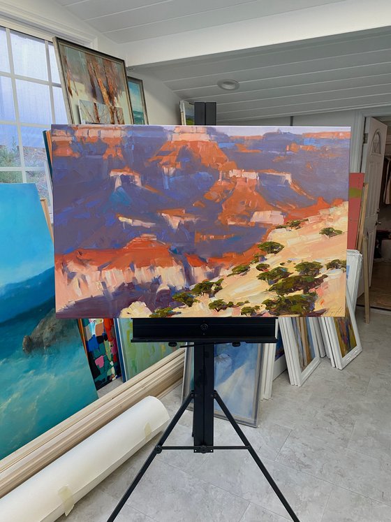 Grand Canyon, Original oil painting, Handmade artwork, One of a kind