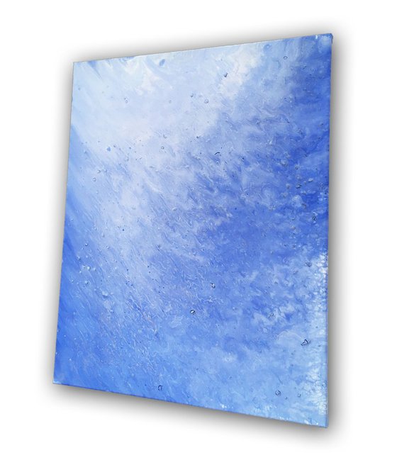 "Out Of The Blue" - FREE USA Shipping - Original Abstract PMS Acrylic Painting - 16 x 20 inches
