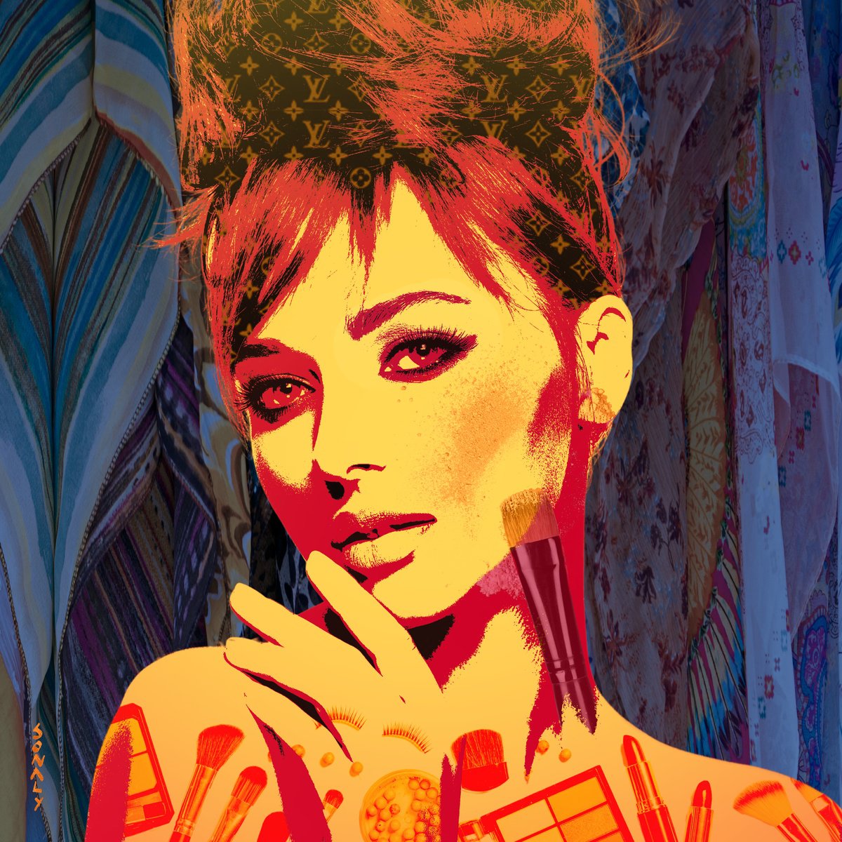 Photorealistic Portrait Giclee Print By Sonaly Gandhi, 30 X 30", Radiance Unveiled, Original Artwork