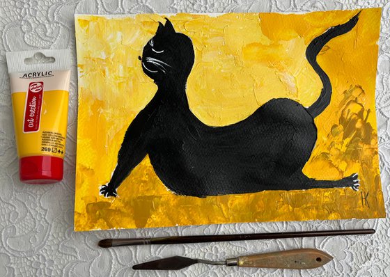 Cat Yoga Painting